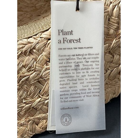 Will + Bear Sawyer Straw Rafia Hat River Sand Wide Brim Unisex Large Beach - Picture 5 of 10